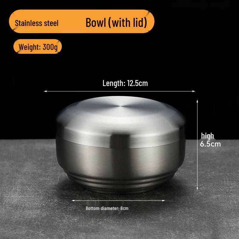 ZISIZ 304 Stainless Steel Double-Layer Insulated Bowl