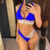 S - XL 5 Color Splicing Halter V Neck Bikini Female Swimsuit Women Swimwear Two-pieces Bikini Set Bather Bathing Suit Swim