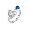 Celtic Knot Birthstone Heart Ring with Multi-Color Zirconia and Paved Diamonds - Retro Style Jewelry for Women