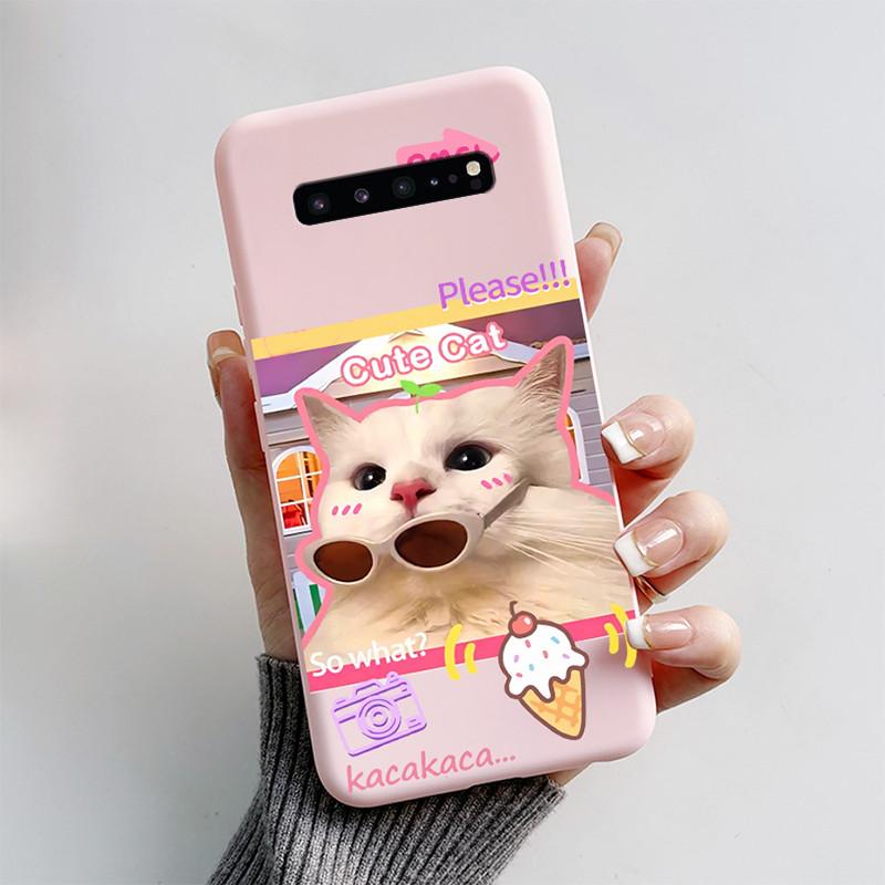 For Samsung S10 5G Case Cute Cartoon Soft Silicone Matte Slim Protective Phone Cover For Samsung Galaxy S10 5G G977N Case Coque