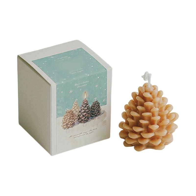 Christmas Pinecone Candle Soys Wax Blend Holiday Homes Fragrances Scented Candle Dinning Table Centerpiece