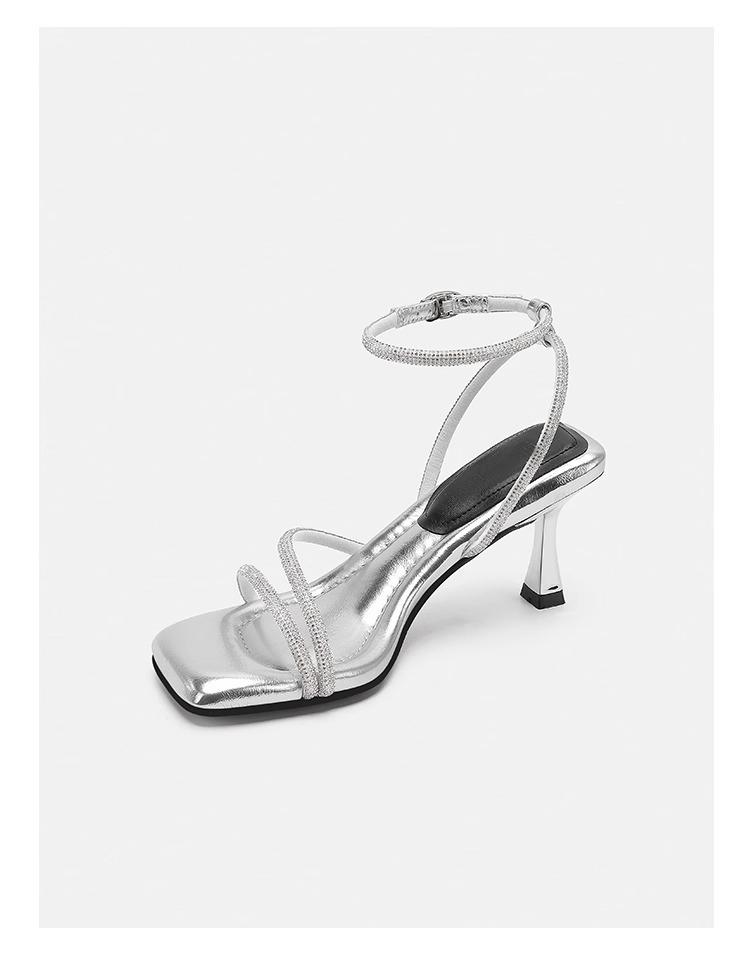 Fashion 2025 Summer Women's Sandals New Open Toe High-heeled Sandal Shoes with Buckle Simple Elegant Stiletto