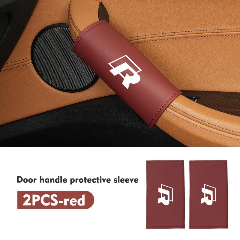 2pcs Car Door Handle Cover Leather Auto Door Knob Protector For Volkswagen VW Golf Jetta Passat mk4 mk5 mk6 CC B5 B6 B7 Golf 4 zk0