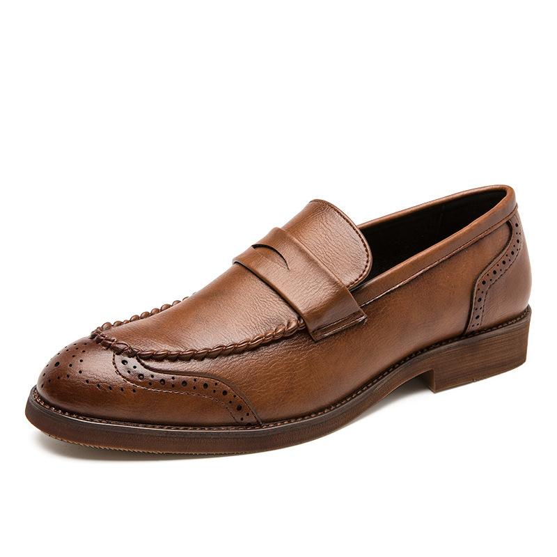 

Men Shoes Fashion Loafers Comfy PU Leather Men s Flats Luxury Brand Male mocasines Footwear Men Big size Casual Shoes2026 38 коричневый