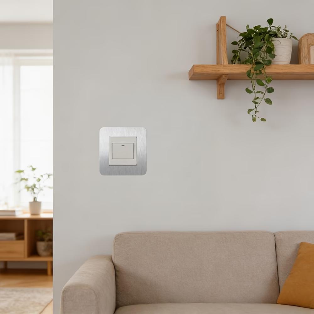 4PCS Modern Light Switch Sticker Acrylic Dustproof Switch Outlet Protective Cover Switch Wall Sticker For Living Room Home Decor