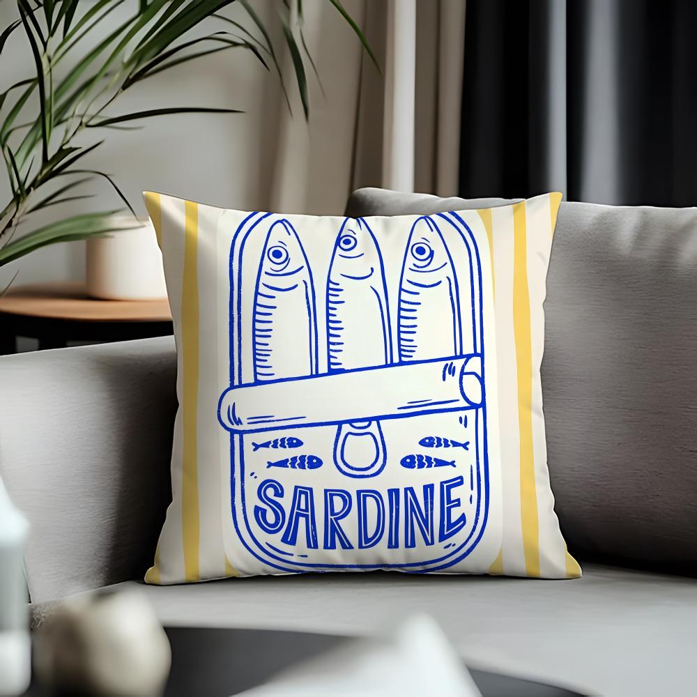 New Ssardine Canead Cushion Cover Antidustmite Pillowcase Invisible Zipper Silky Short Plush Sofa Cushion Cover