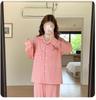 Plus Size Maternity & Postpartum Pajama Set with Breast Pads - Long Sleeve, Spring & Autumn Nursing Wear