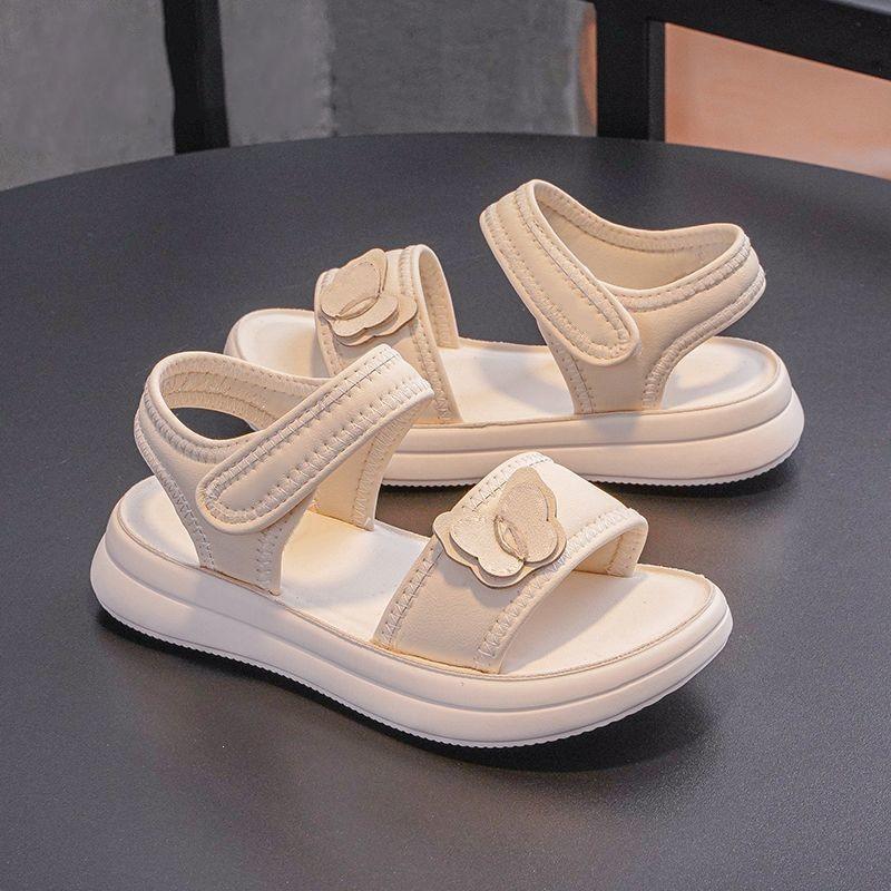 Sandalias de Princesa de Verano 2026 para Niñas con Punta Abierta - Zapatos de Playa de Suela Blanda