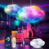 RGB LED Cloud Lights APP&Remote Control,Music Sync 3D Lightning Night Lamp for Bedroom Gaming Room Ceiling Party Wedding Decor