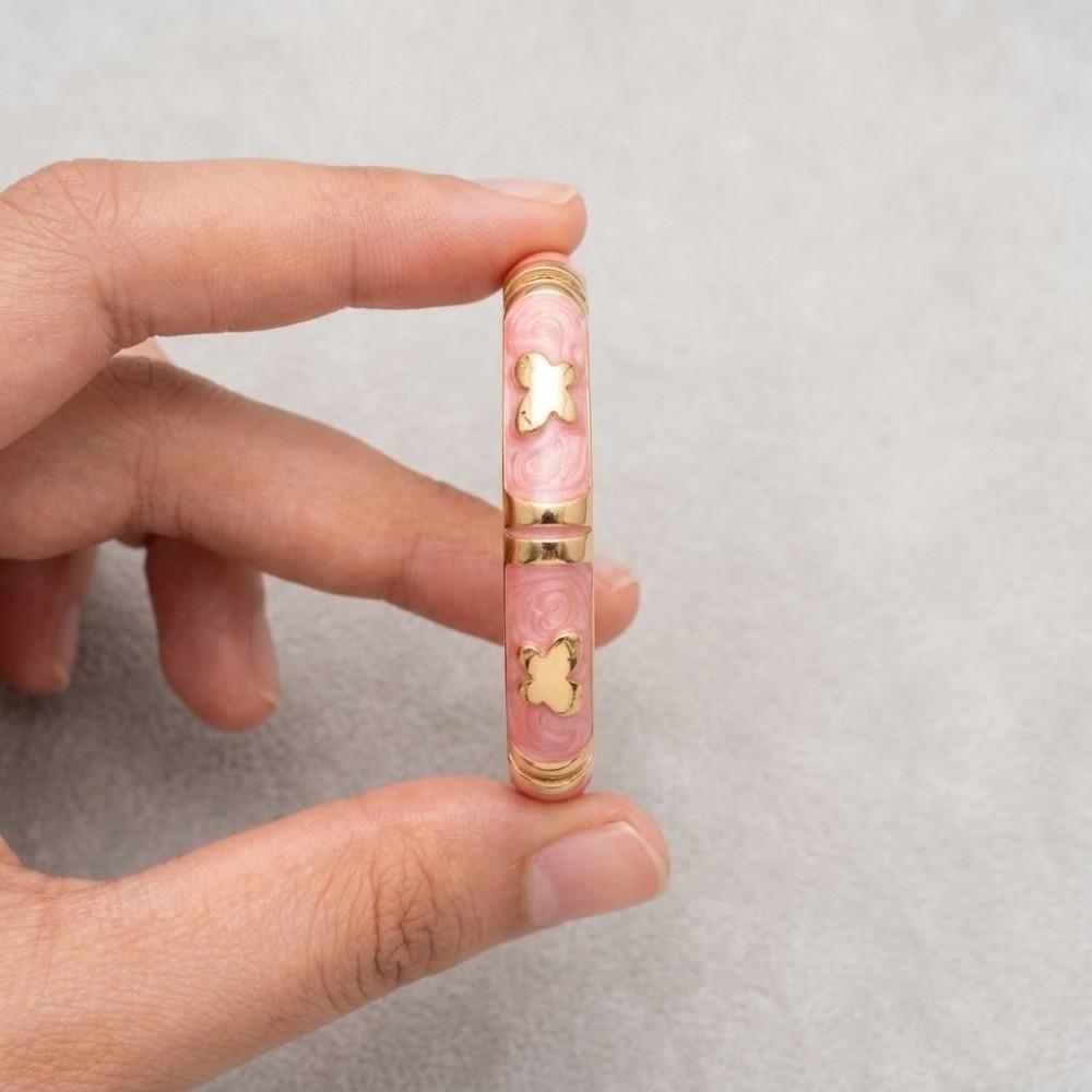 Enamel Butterfly Crystal Bracelet Colorful Children Flower Bangle  Birthday