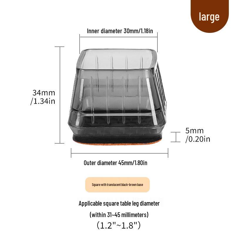 Silicone Chair Leg Covers with Felt Pads - Furniture Protection and Noise Reduction