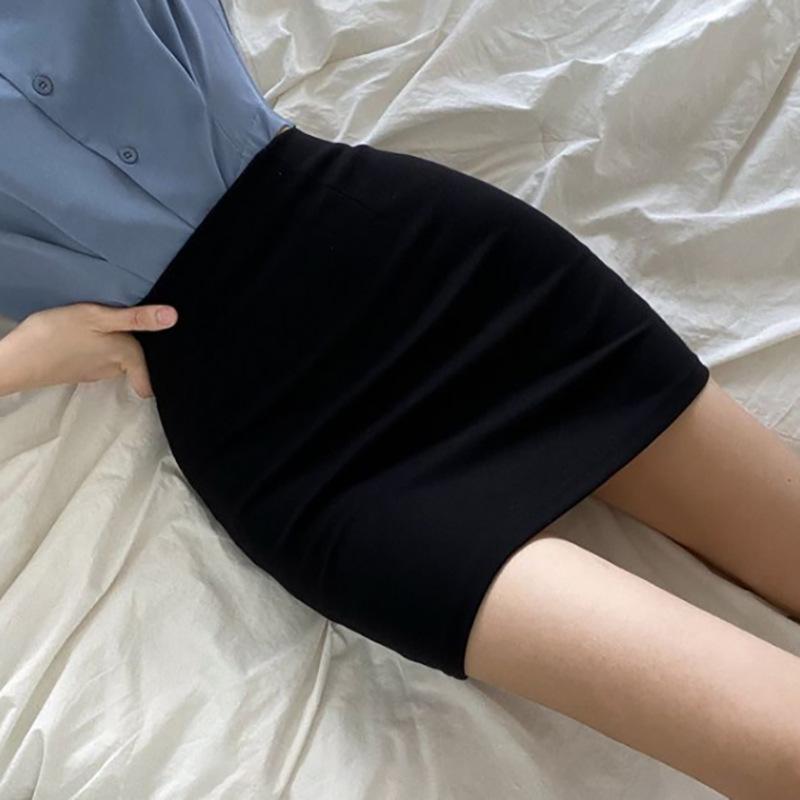 

Женская черная мини-юбка бодикон с высокой талией - Лето 2025 OL Профессиональная утягивающая эластичная юбка-карандаш для весны и осени M