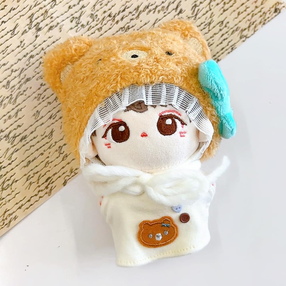 Animal Hat & Plush Clothes Set for 10cm Bear, Plush Clothes, Kigurumi Accessories, Otaku Activities, Doll, Mascot, Kpopdoll Costume [Used]