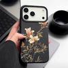Ledertextur TPU Handyhülle Für iPhone 17 17e 16e 16 15 Pro Max 14 13 Pro Max 11 Magnolienblüte Weiche Silikon-Rückseite