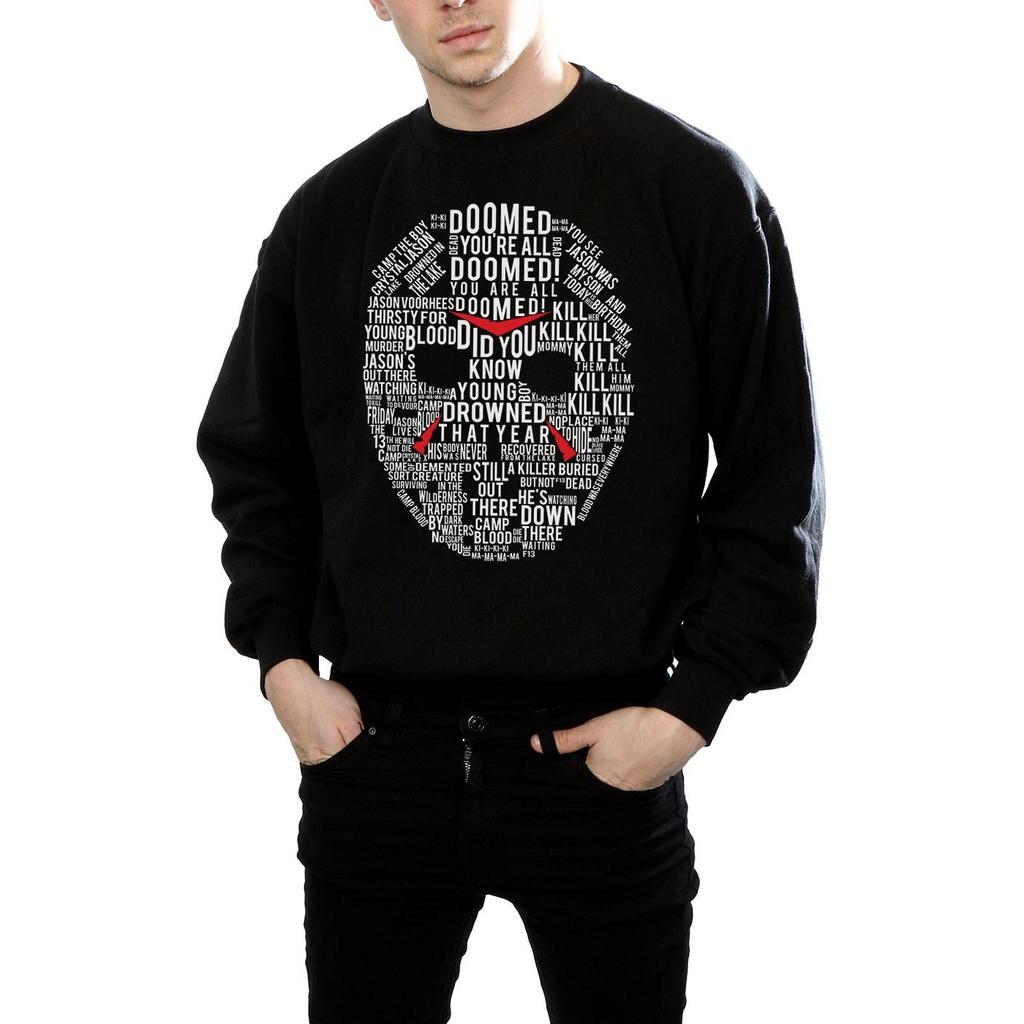 Friday 13th Mens Jason Text Mask Sweatshirt