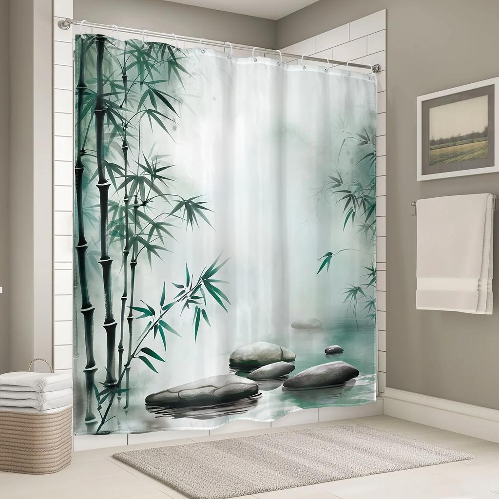 Zen Bamboo Garden Shower Curtain- Multi-Style Bath Decor, Perfect for Those Who Love Nature-Inspired and Practical Designs