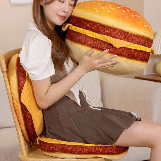 40cm Plyšová hračka Hamburger PP bavlna výplň Útulný dotyk Mäkký Krásny Vankúš na chrbát Spoločník na spanie Simulácia 3D Plyšový Burger