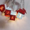 Nordic Style Wooden Cabin LED String Lights for Christmas - Battery-Powered Fairy Lights for Room or Bedroom Decoration