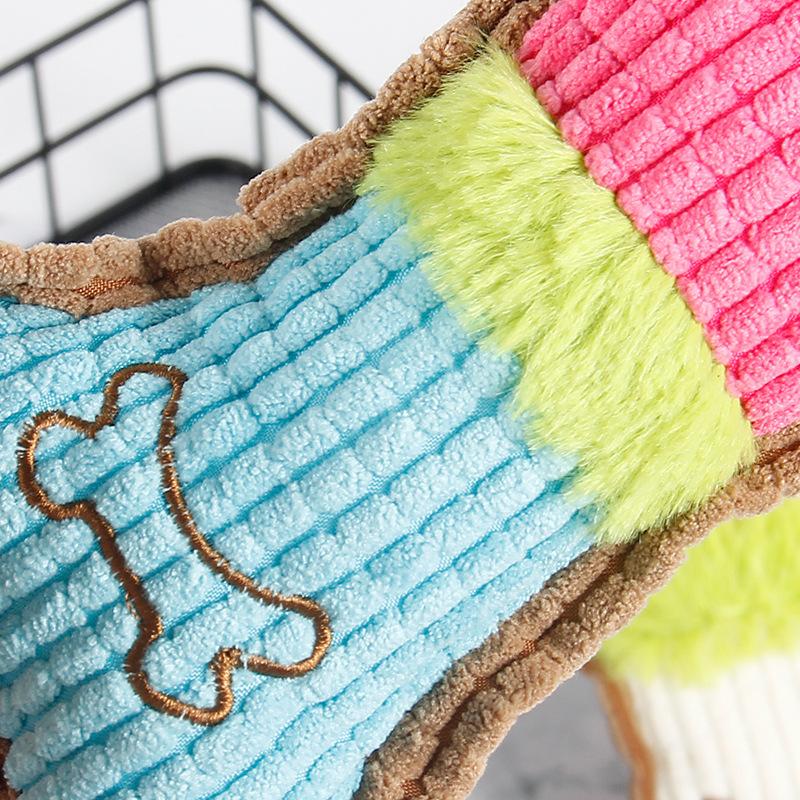 Pet Voice Grinding Teeth, Bite-resistant Cat and Dog Plush Toys, Corn Grain Bones