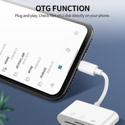 3-in-1-Typ-C-Hub Typ-C auf USB 2.0 + SD + TF-Adapter für Typ-C-Geräte OTG-Speicherkartenleser für