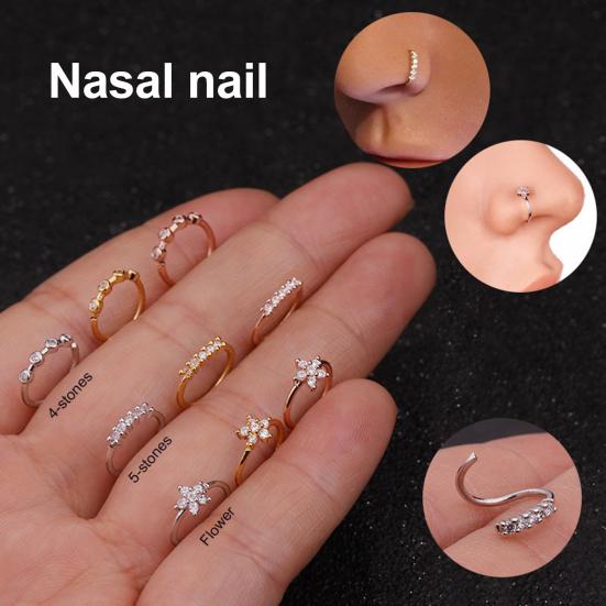 

Изысканный универсальный медный пирсинг для носа, креативное кольцо для носа с хрящом и козелком