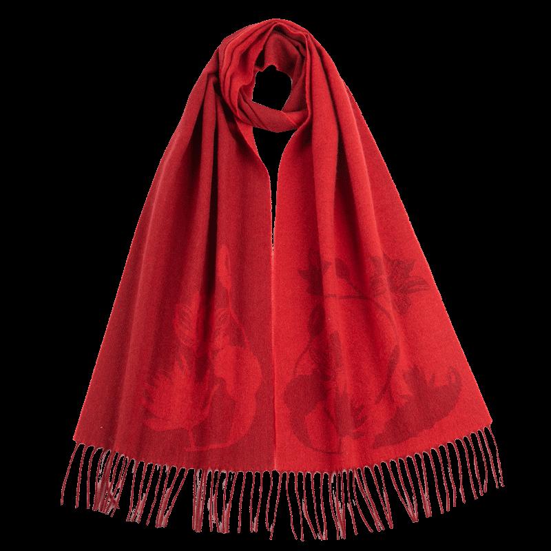 Hengyuanxiang Women's Double-Sided Cashmere Blend Jacquard Scarf