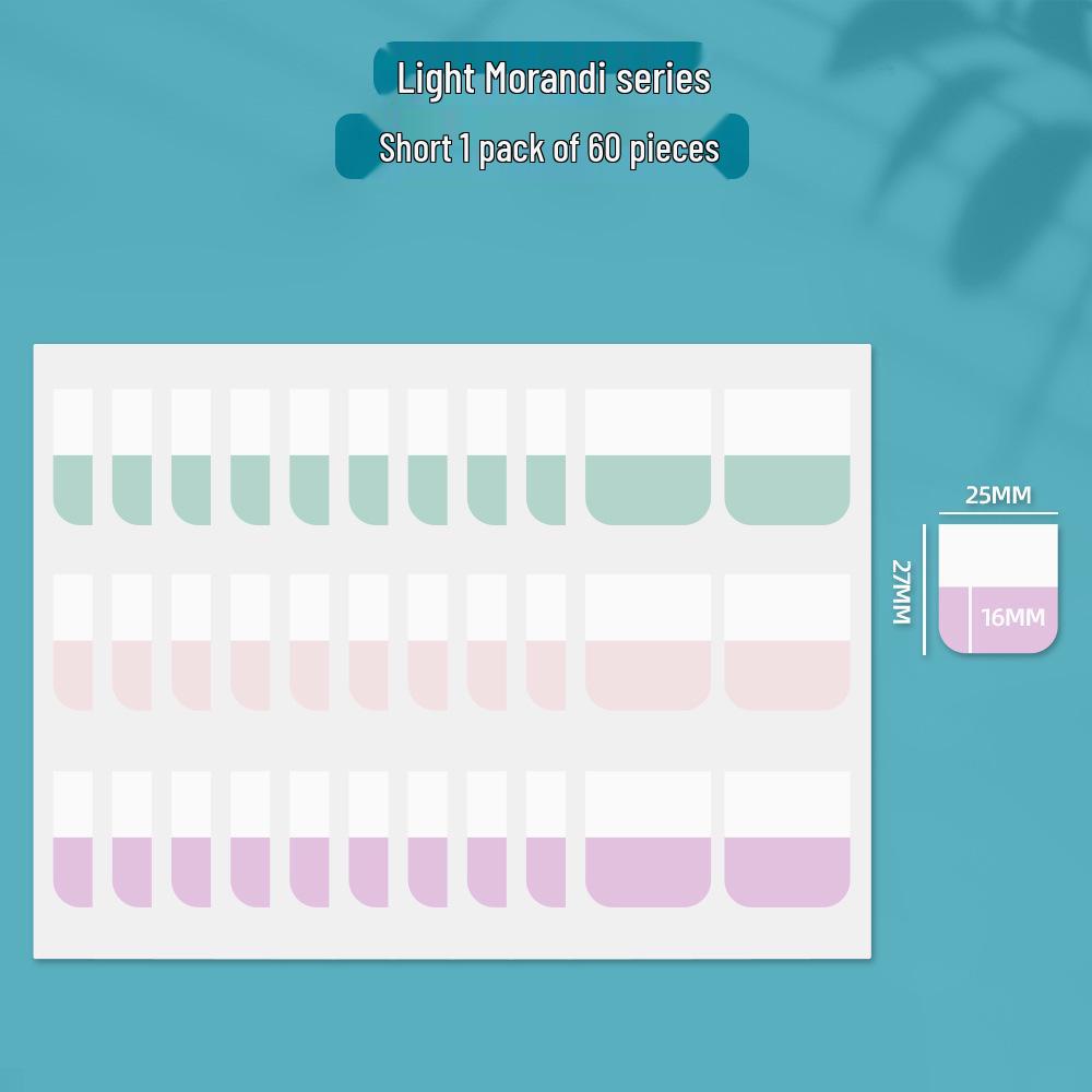 Флуоресцентные индексные закладки Моранди и прозрачные липкие заметки Small 12*28mm