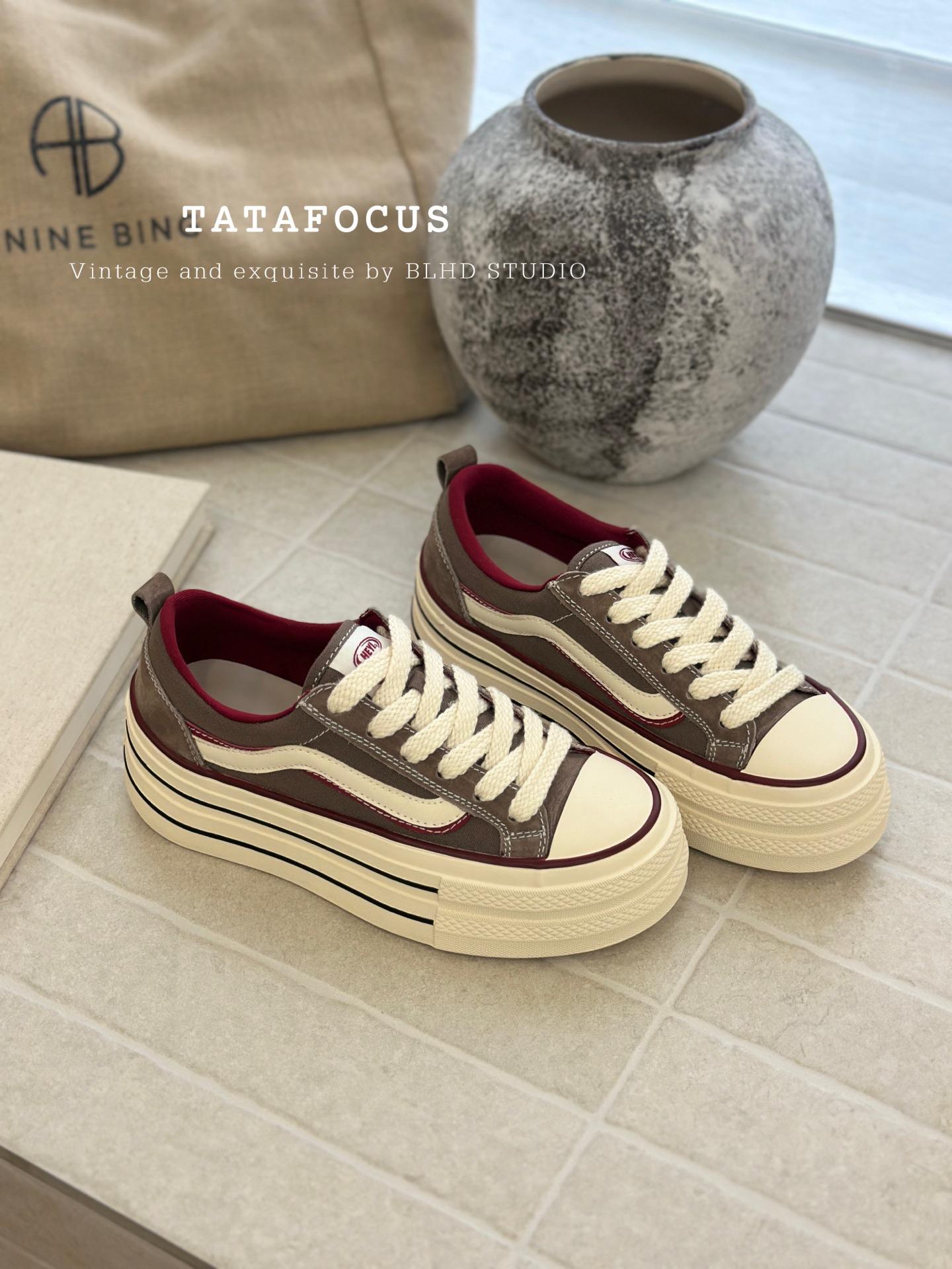 

Canvas shoes women s thick-soled heightening lace-up black college wind breathable leather casual shoes military training shoes women s low-top k 35