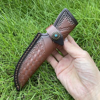 Pochwa na ostrze Skórzana osłona Dwuwarstwowa osłona ostrza ze skóry bydlęcej Skórzana osłona noża Spodnie Outdoor Mała prosta osłona ostrza Pochwa na ostrze ze skóry bydlęcej