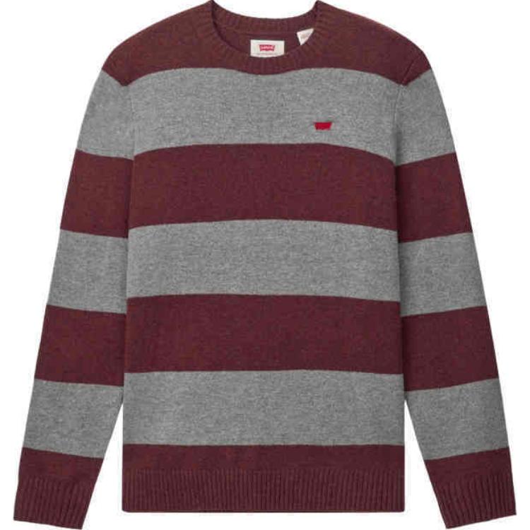 

Levis Свободный Американский Стиль Цветной Блок Модный Удобный Свитер с Длинным Рукавом Мужской свитер Красный Серый A4320-0017 M