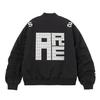 Unisex Winter Street Style Embroidered Bomber Jacket with Stand Collar