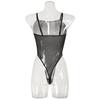 European and American Sexy Mesh See-Through Backless Suspender Bodysuit