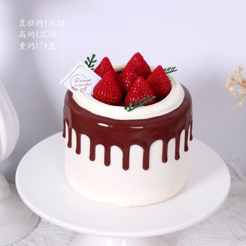 4-Zoll Simulations-Geburtstagskuchenmodell, Künstlicher Frucht-Sahnetorten-Fotografie-Requisite, Geburtstags-/Hochzeitsparty-Dessert-Schmuck, Heimdekoration