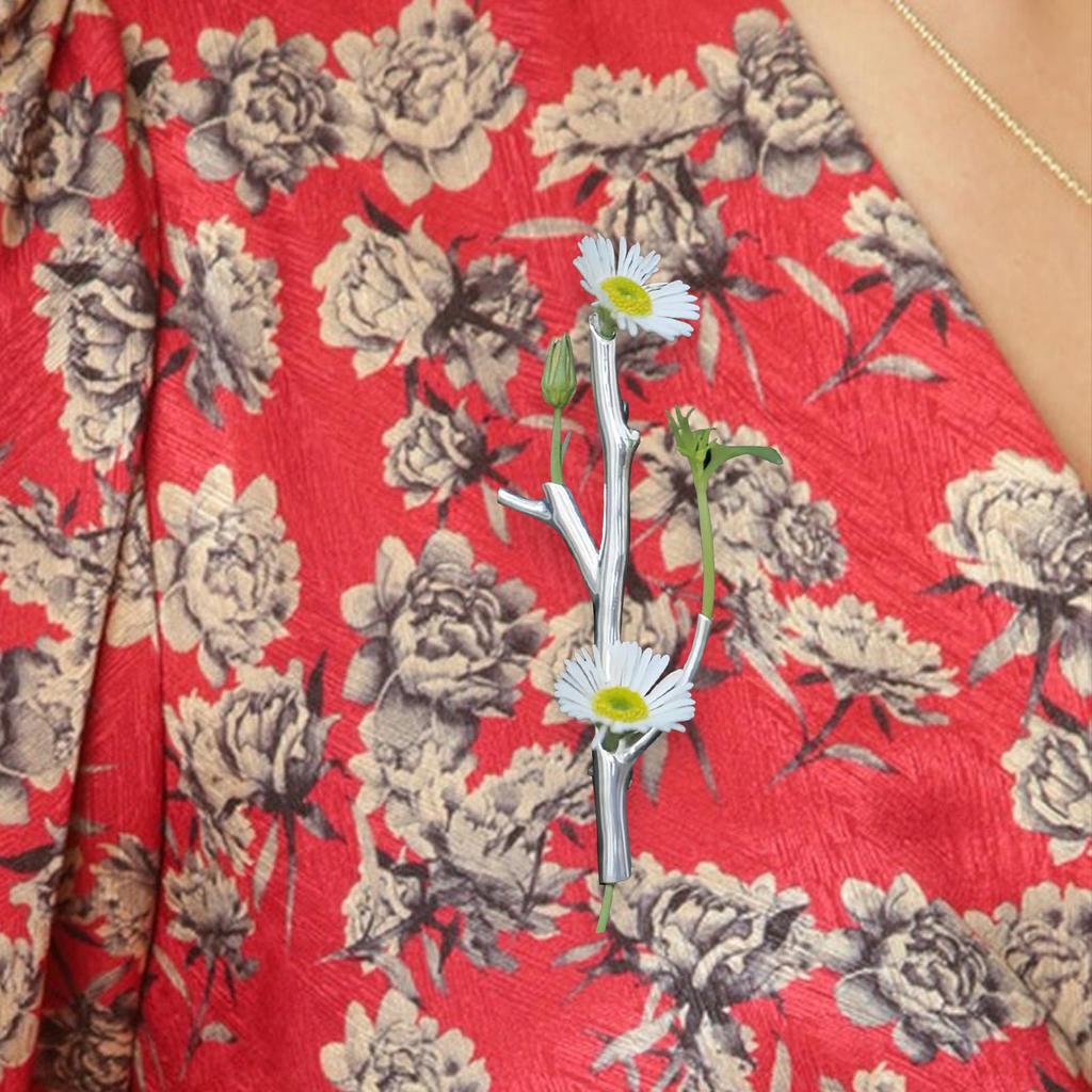 Kreativní brož ve tvaru větve s květinovou vložkou Plastová DIY Corsage na oblečení Kovové větvičky na brože s vkládanými květinami