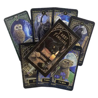 Katzen Tarot Vertraute Karten Wahrsagedeck Englische Versionen Ausgabe Orakelbrett Spielkarten Tischspiele für Party