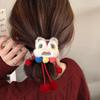 Ponytail Holder Lion Awakening Headwear Plush Ball Plush Elastic Hair Band  Streetwear