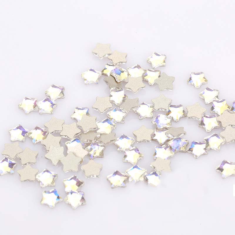 Diy Nail Art Sticker Flat Back Crystal Rhinestones Star Shape Craft Shiny Embellishment Phone Case Decorative Glue-on CZ Diamond