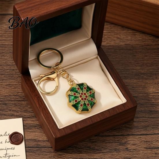 Octagonal Cap Key Ring Rhinestone Ethnic Hat Keychain, Bling Car Keychains Ring, Zinc Alloy Pendant for Backpacks and Handbags