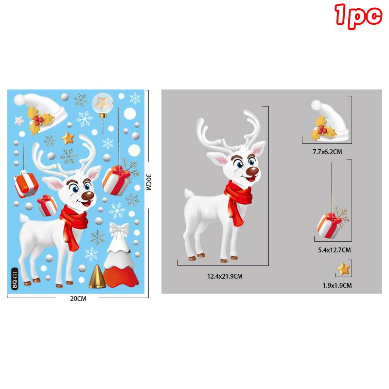 Christmas Candy Snow House Static Sticker, Christmas Glass Window Stickers, Christmas Window Stickers Decoration