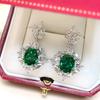 Huitan Bright Drop Earrings with Green Cubic Zirconia Charming Delicate Shiny Accessories for Women Graceful Wedding Zircon Hot