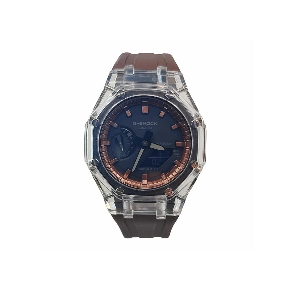 CASIO Men Liquid Crystal,Analog Dual Display Series Black Watch GA-2100-1A1(Watch3--)