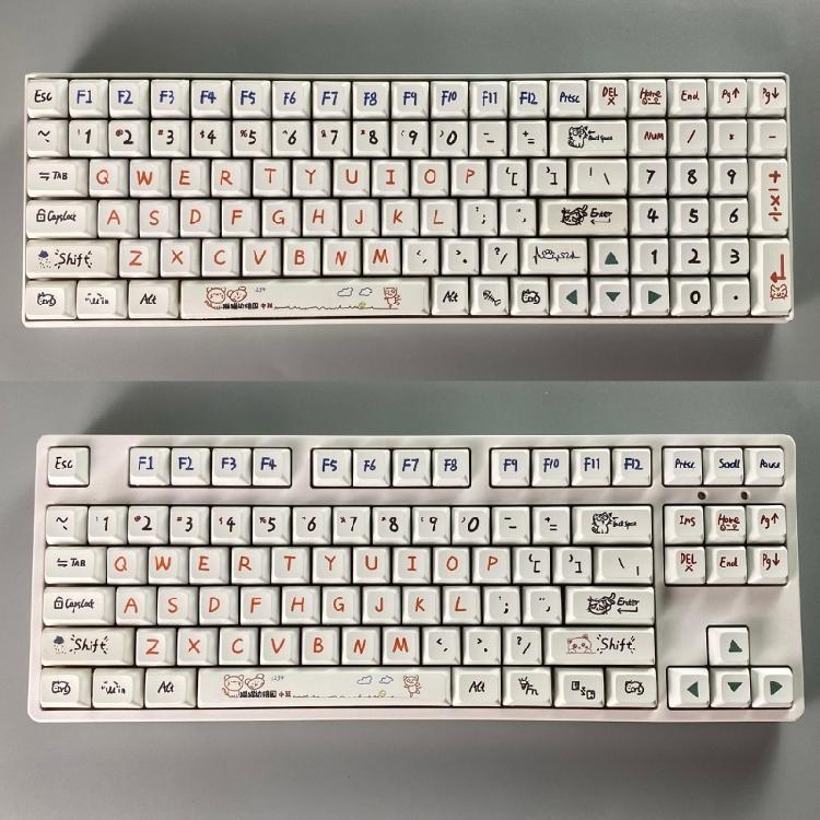 122 Keys PBT Keycaps XDA Profile DYE-SUB Keycap For Cherry MX Switch Mechanical Keyboard Cat Kindergarten Keycap