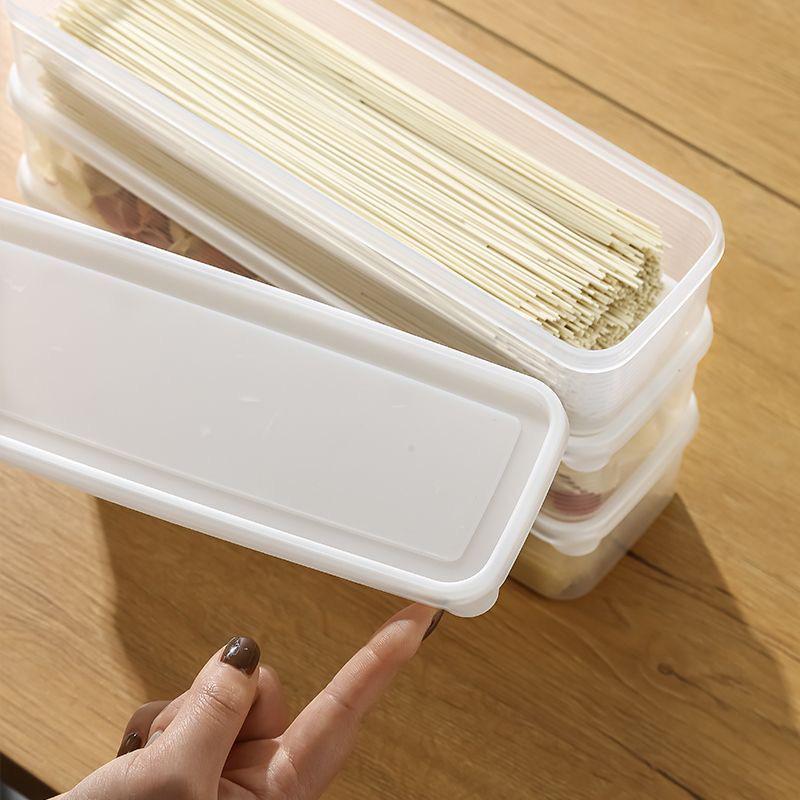 Rectangular Plastic Noodle Storage Box with Lid - Food Preservation Container for Kitchen