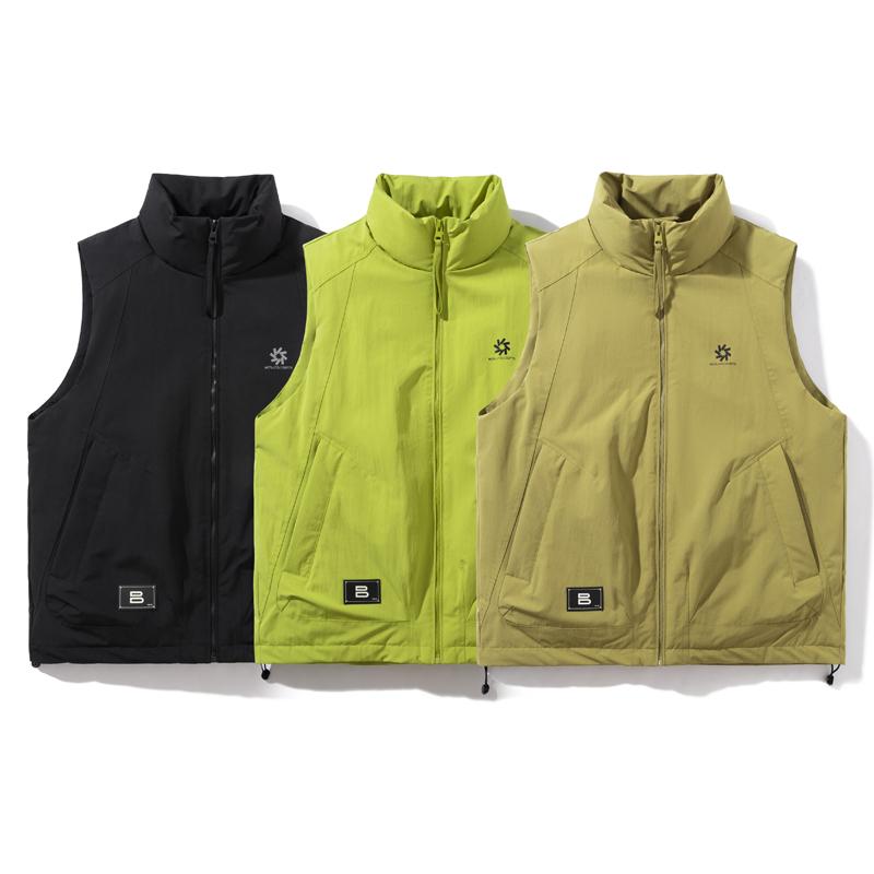 Men 50% White Duck Down Vest, Wind‑Resistant Stand Collar Sleeveless Gilet Drawstring Hem Outdoor Winter Waistcoat