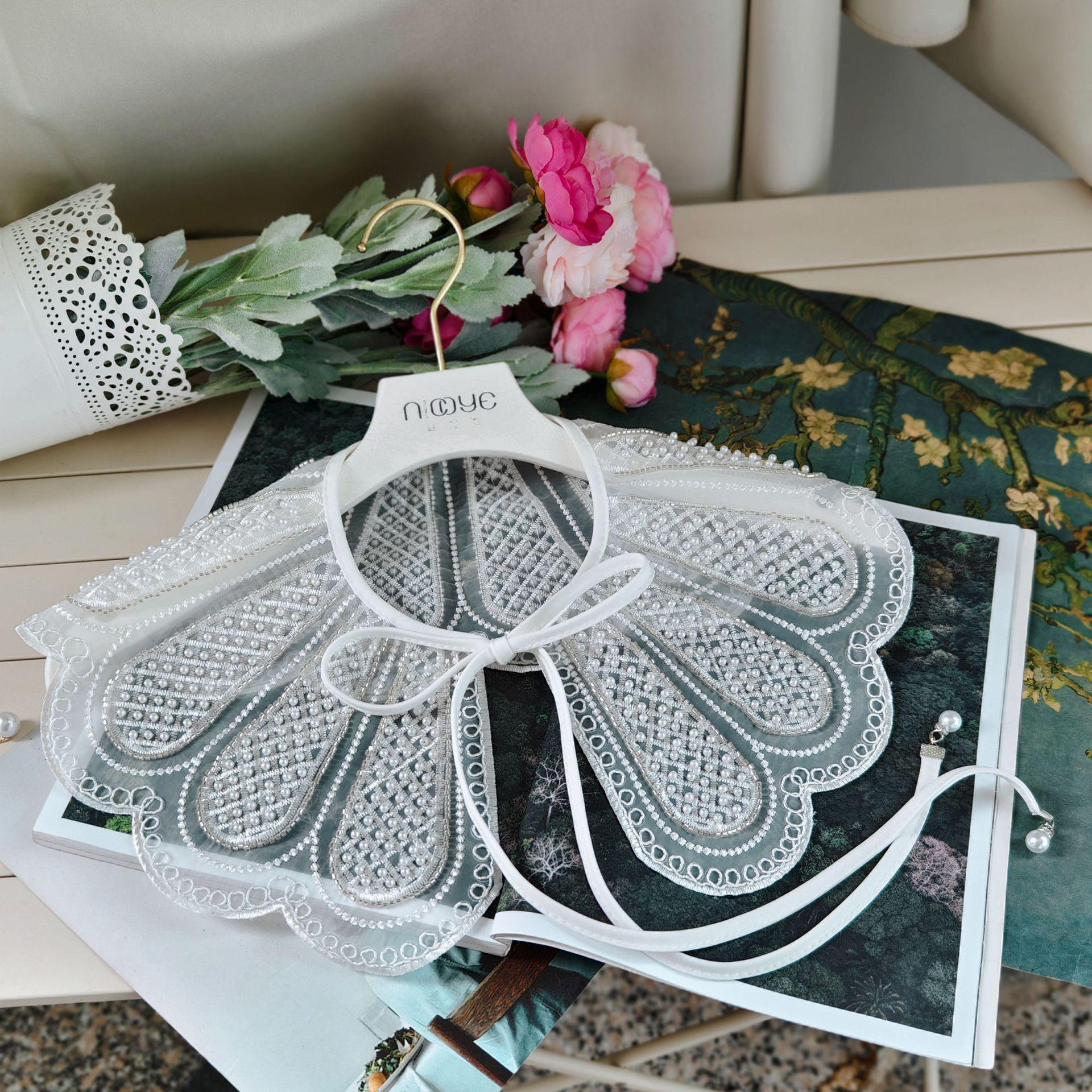 

2948 в том же сезоне, органза тяжелая промышленность полный жемчужного кружева универсальный декоративный кукольный воротник шаль накладной воротник