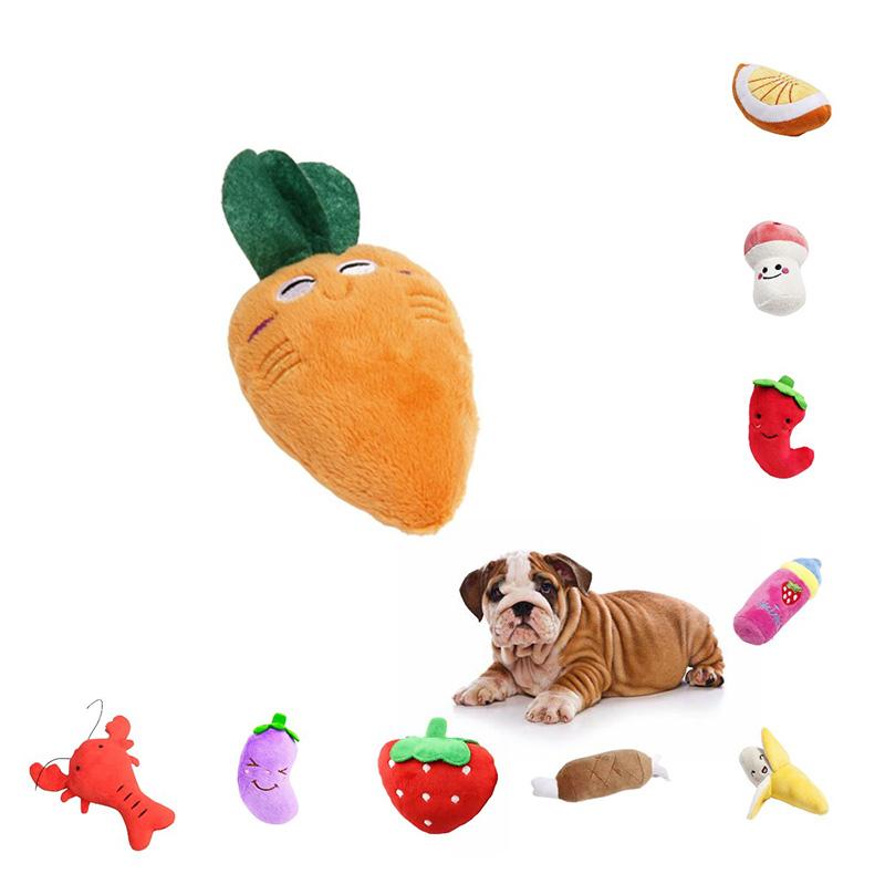 Food Dog Simulation Sound Plush Toy Pet Accessories Teeth Grinding Play Gift