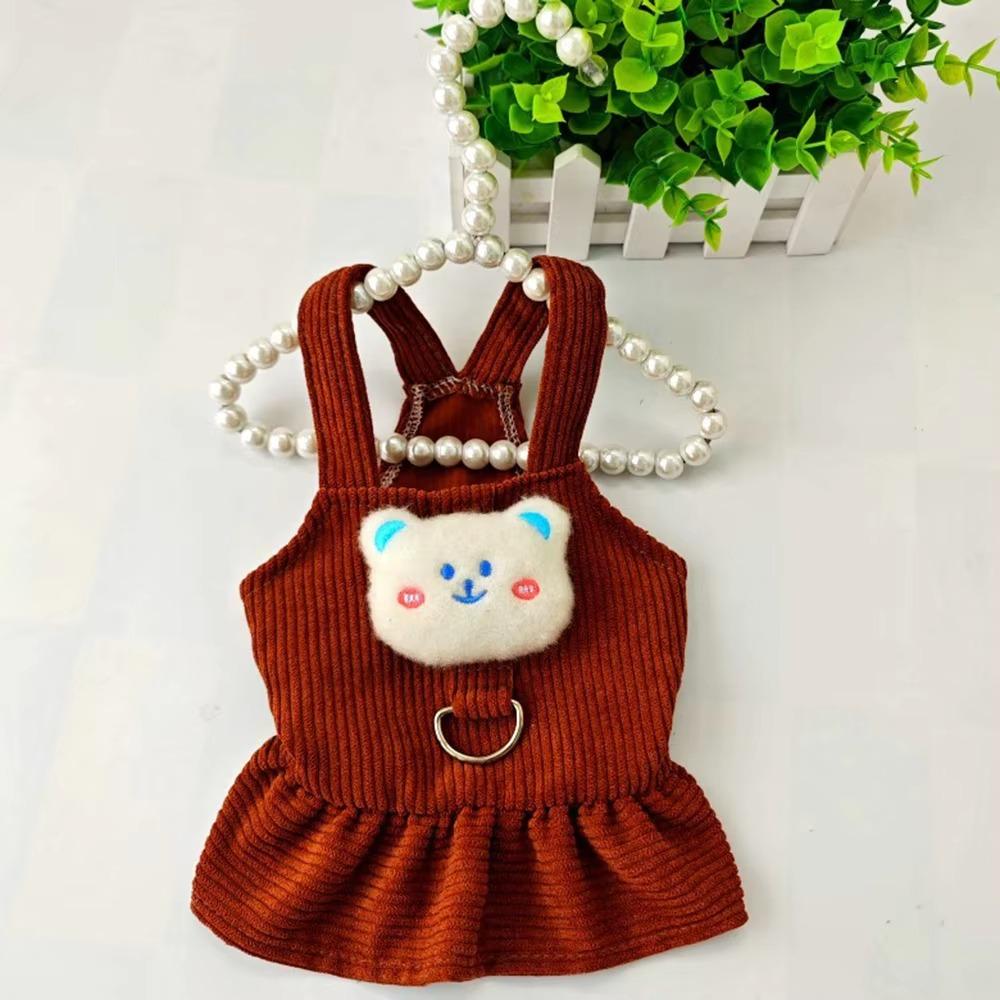 

Washable Pet Dog Dress Large Bow Dog Bear Dresses Fashion Cat Skirt S