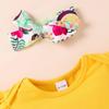 Newborn Infant Baby Girls Fly Sleeve Romper Floral Skirt Hairband Outfits Sets