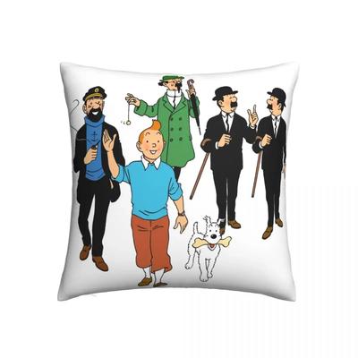 Federa per Cuscino Decorativa Personaggi Avventure di TinT Fumetti Fantasy Corta Plus Copricuscini Casa Divano Decorativo Zaino
