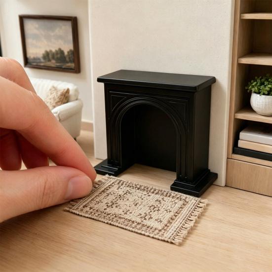 Mini Simulation Fireplace 3D Printed Fireplace, Micro Scene Furniture, Desktop Decoration for Room Box, Model Display Accessory Durable Ornament